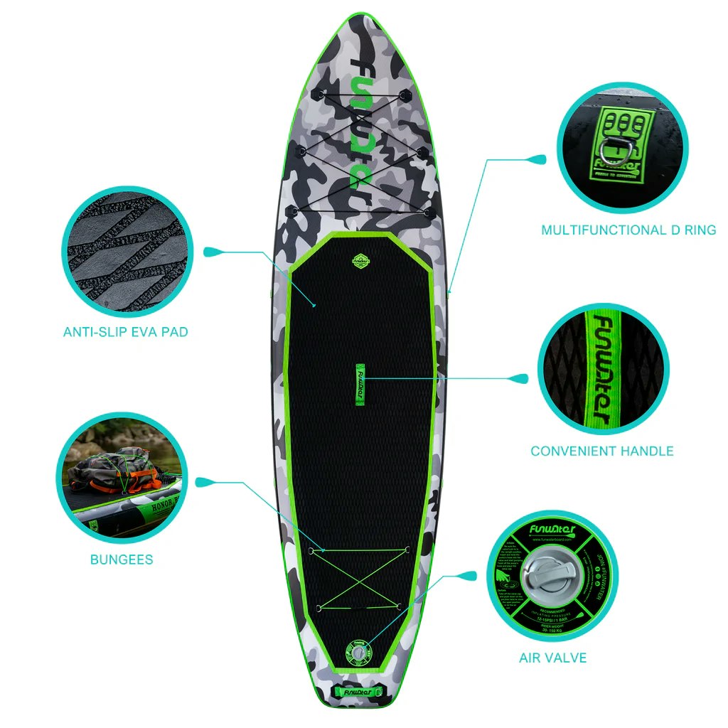 AQUIST SUP bräda-summer inflatable stand up paddle board sup honor green color waterproof sport leisure touring