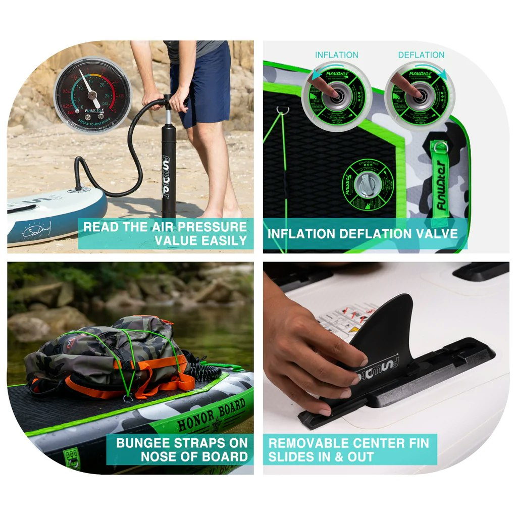 AQUIST SUP bräda-summer inflatable stand up paddle board sup honor green color waterproof sport leisure touring