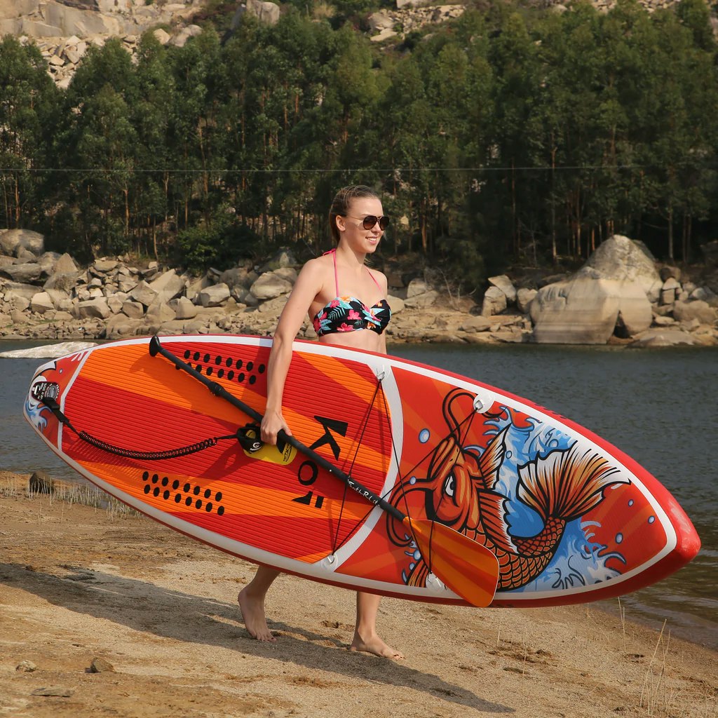 SUPFR01A  funwater summer feath r lite paddle board koi fish fashion 3 fins touring surfing waterproof affordable leisure