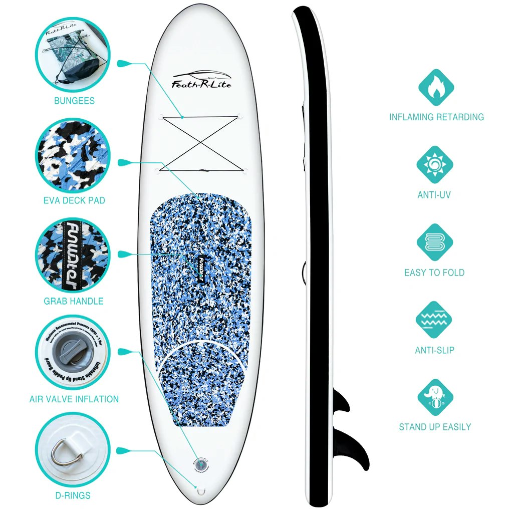 SUPFR04A  funwater summer feath r lite paddle board camouflage waterproof touring fitness leisure sport affordable