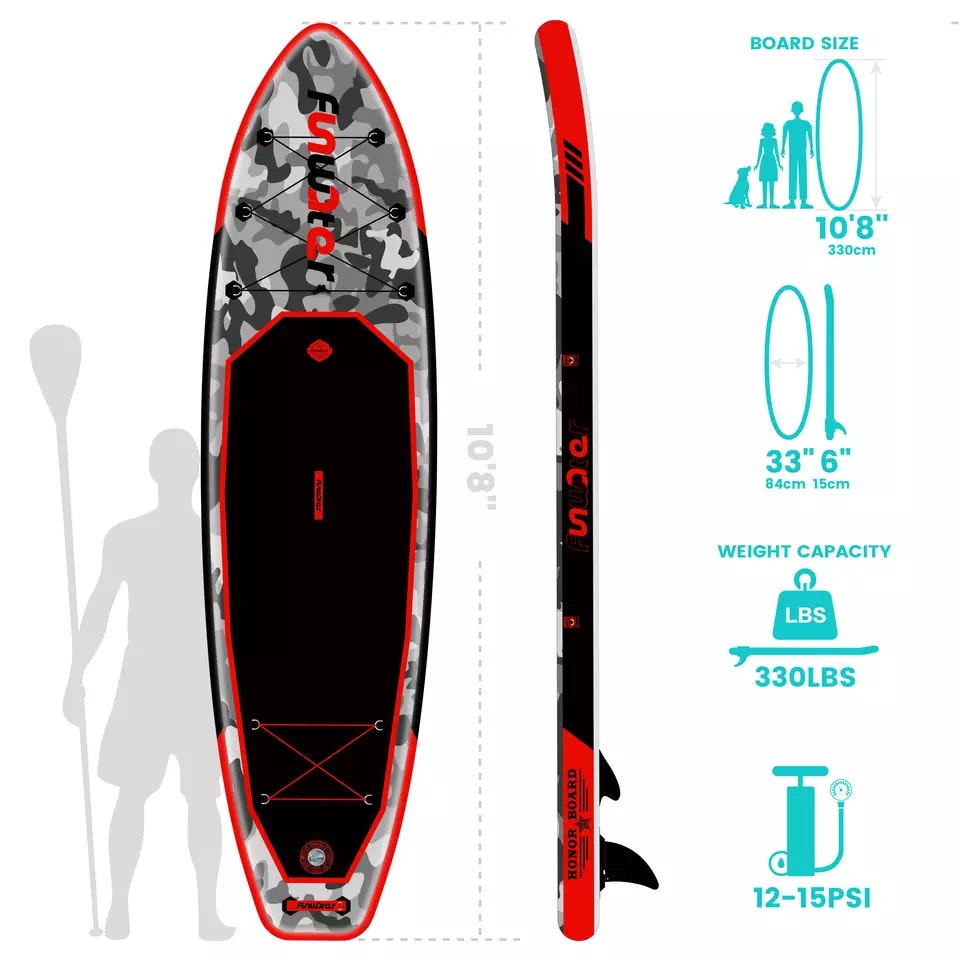 AQUIST SUP bräda-paddle board waterproof camouflage travel fitness leisure sport