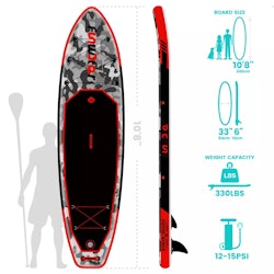 AQUIST SUP bräda-paddle board waterproof camouflage travel fitness leisure sport