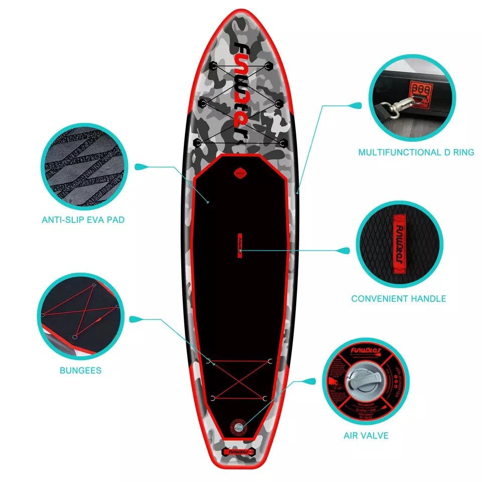 AQUIST SUP bräda-paddle board waterproof camouflage travel fitness leisure sport