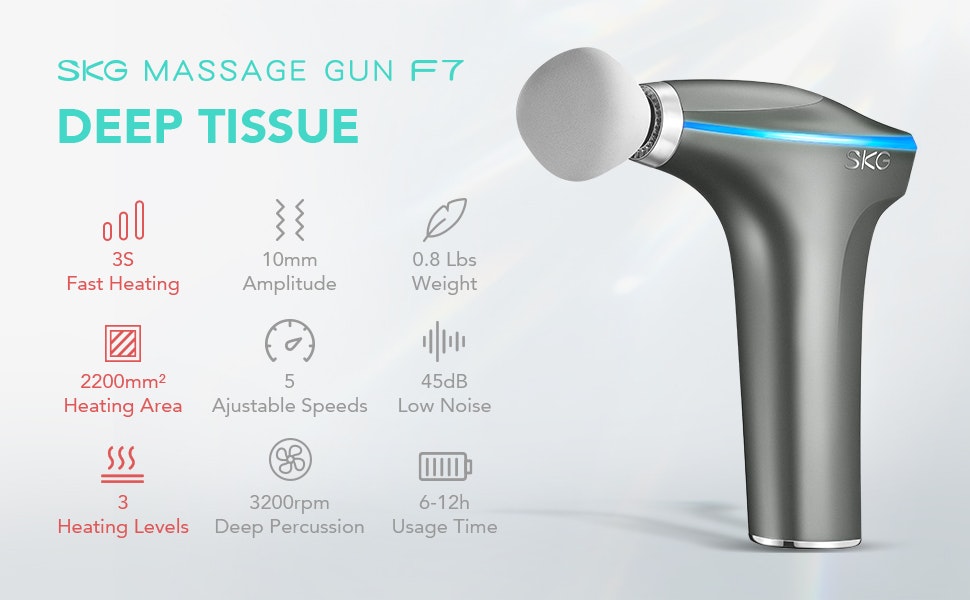 SKG Massage Gun F7-EN Gray / SKG Massagepistol F7-EN Grå
