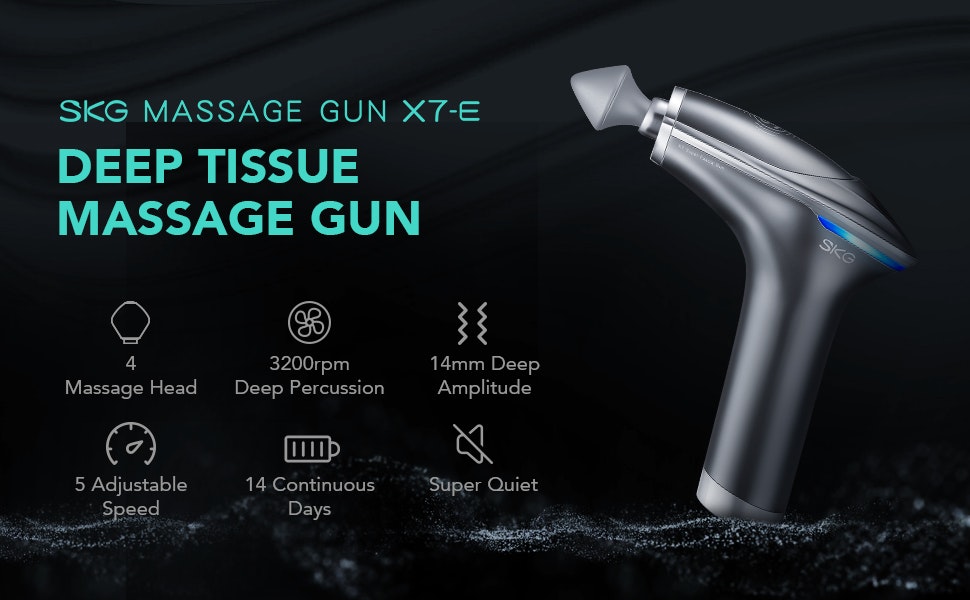 SKG MASSAGE GUN X7-E Gray / SKG Massagepistol X7-E Grå