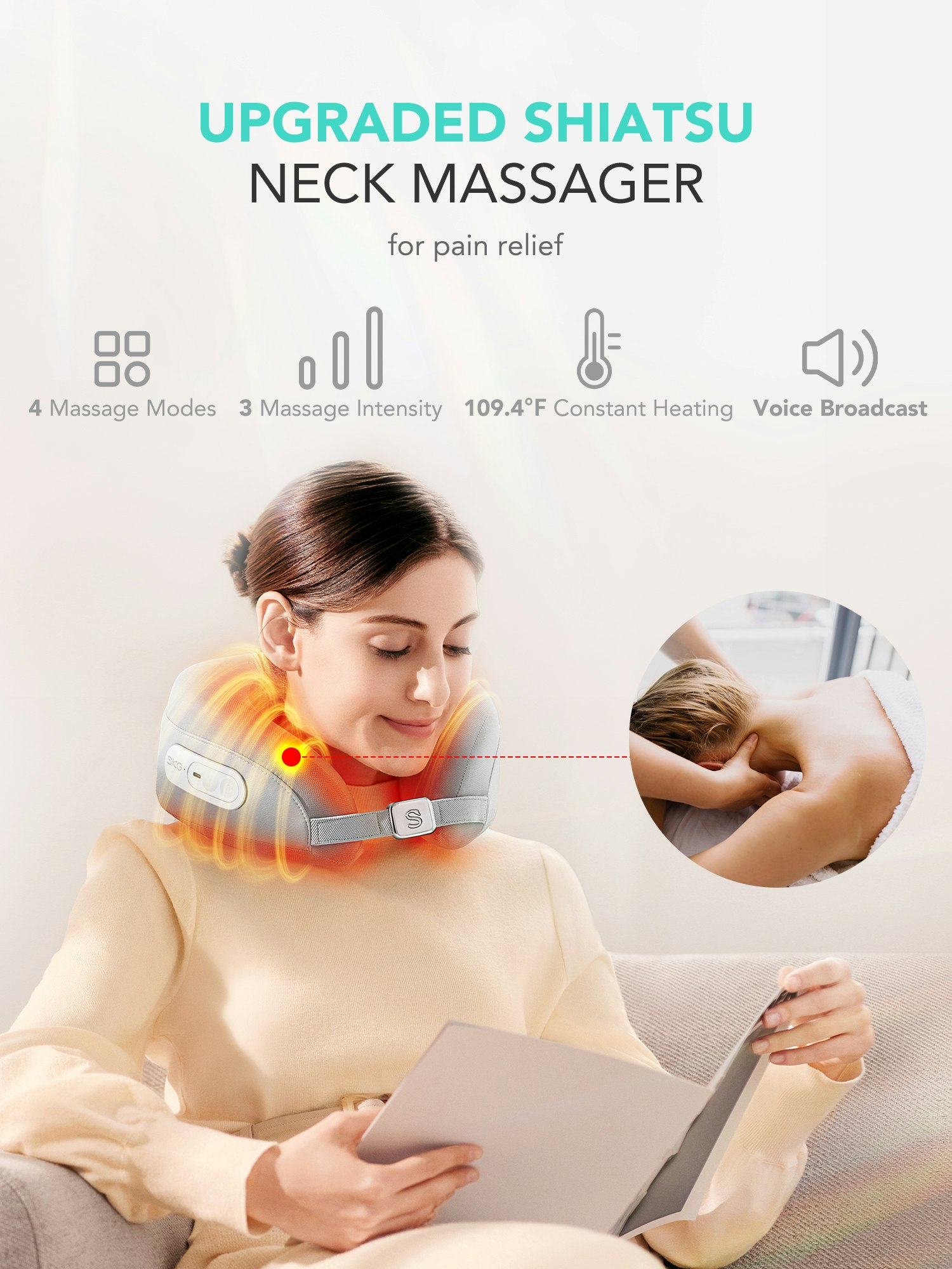 SKG N5 SHIATSU NECK AND BACK MASSAGER WITH HEAT