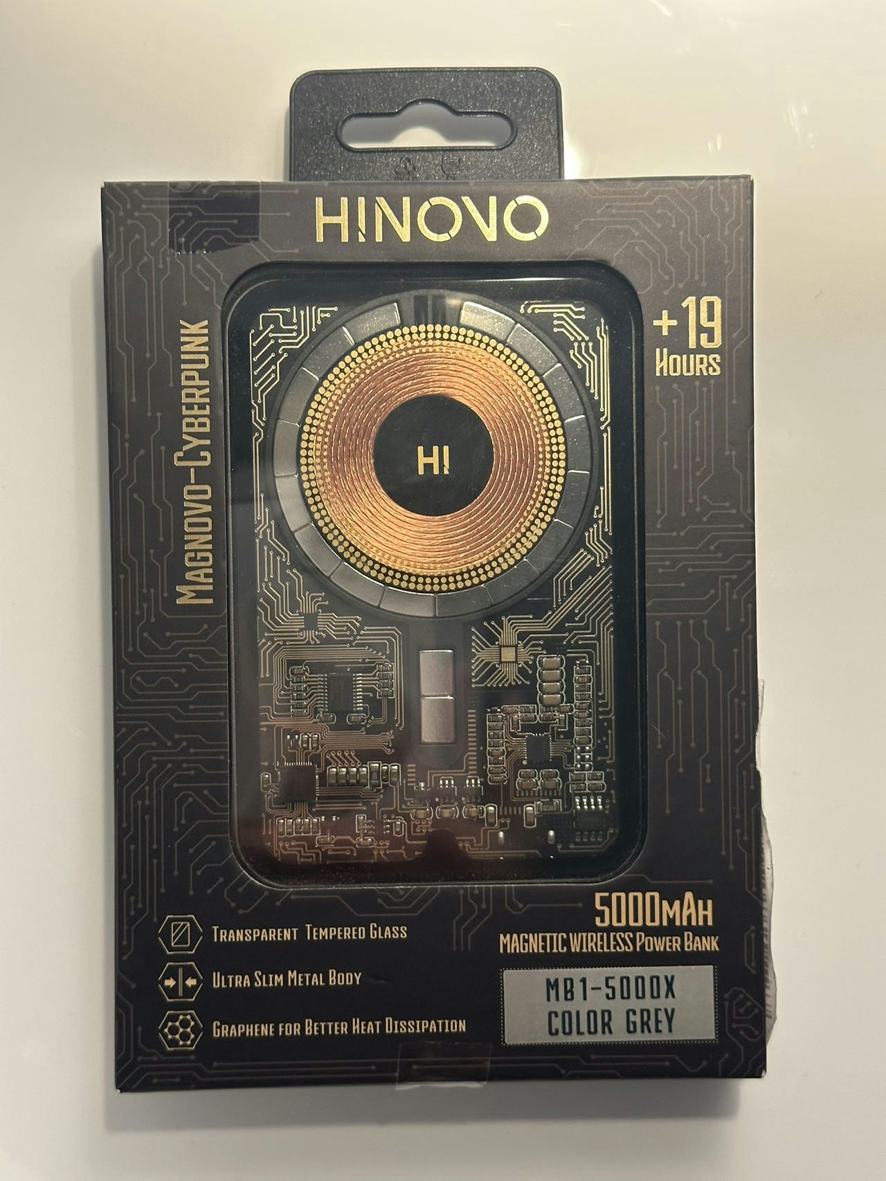 HINOVO MB1-5000X 5000 mAh Mag-Safe Power Bank för iPhone 15/14/13/12-serien