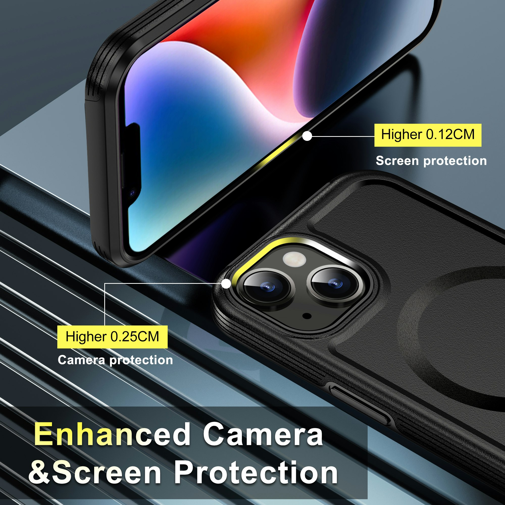 Kirin sheild Magnetiskt iPhone 15 Serie Fodral, Mag-safe skyddsfodral för iPhone 15 Serie, Dubblet skydd med en TPU-ram och en PC-bakpanel