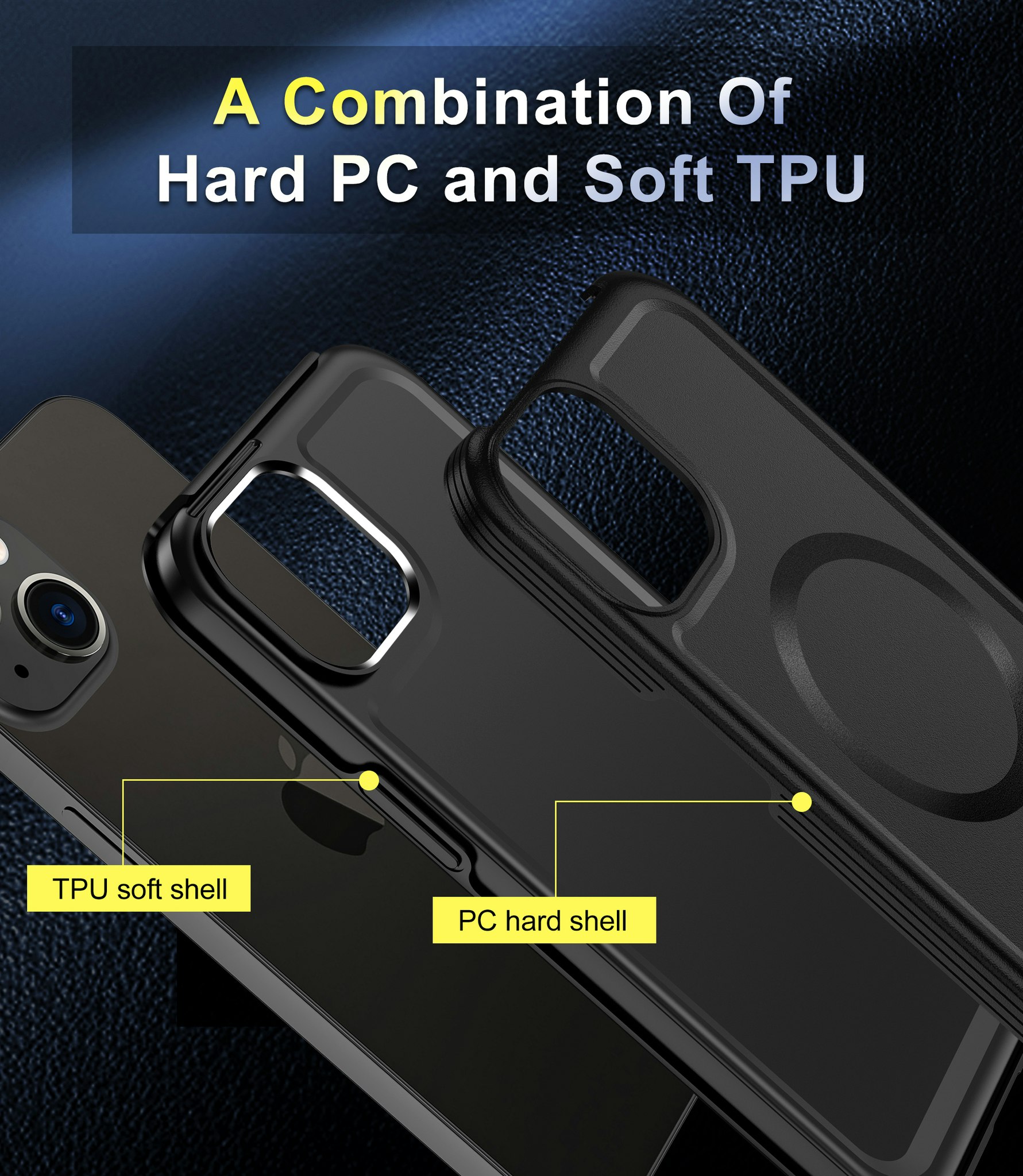 Kirin sheild Magnetiskt iPhone 15 Serie Fodral, Mag-safe skyddsfodral för iPhone 15 Serie, Dubblet skydd med en TPU-ram och en PC-bakpanel