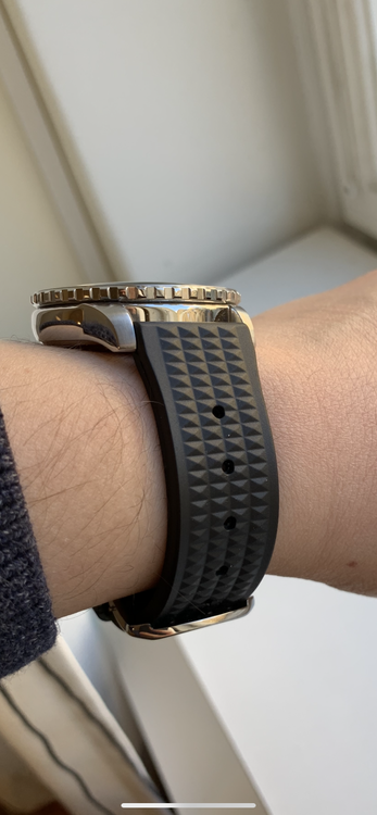 Waffle - Gummiarmband 20mm 22 mm - Grönt räfflat mönster