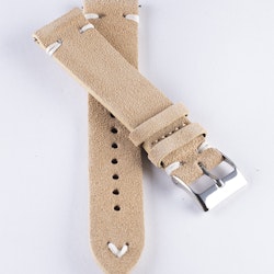 Mocka & Läder Armband Beige / Khaki - 24 mm