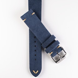 Premium klockarmband av blå mocka 18mm 20mm 22mm