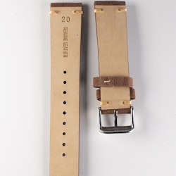 Premium klockarmband av mörkbrun mocka 18 - 22 mm