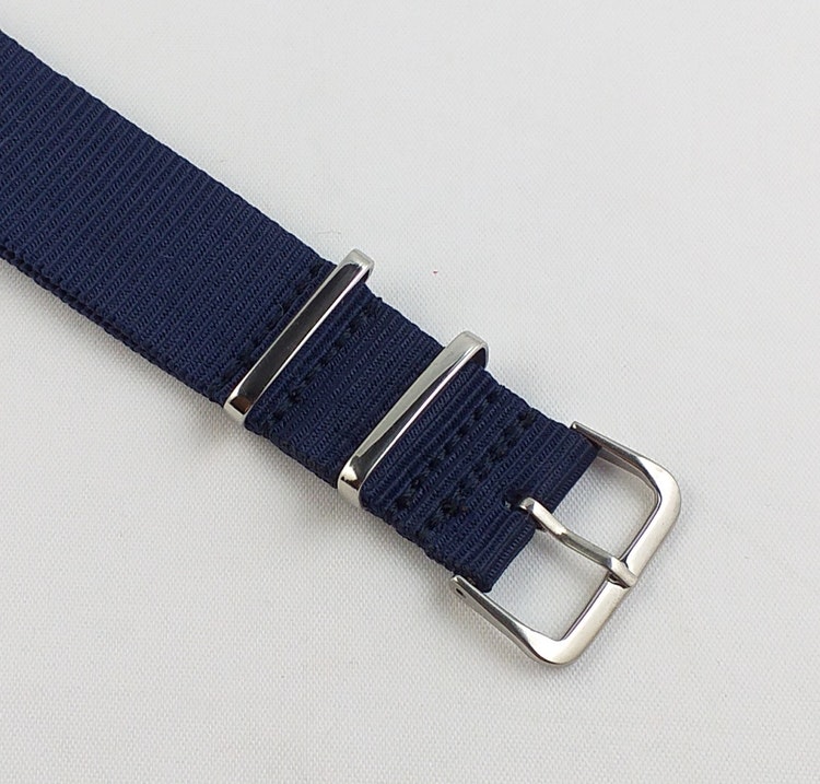 Klockarmband nato-band nylon blue nato blå 12-24 mm