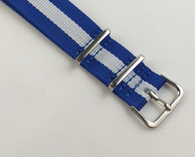 NATO-armband från Spanska Diloy i blått och vit - Bredd 20 mm