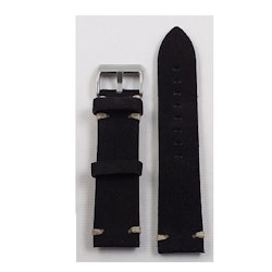 Mocka och läder armband - Svart - Lite kraftigare modell 18 - 24 mm