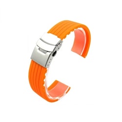 Gummiarmband i orange mjuk silikon 18 mm 20 mm 22 mm