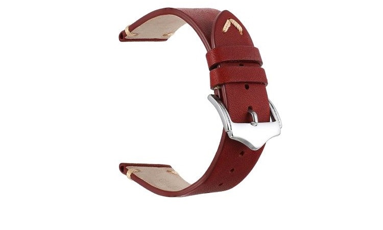 Vintage klockarmband mjukt rött kalvläder 18-22 mm