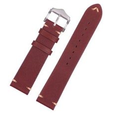 Vintage klockarmband mjukt rött kalvläder 18-22 mm