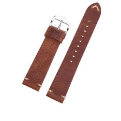Vintage klockarmband mjukt brunt kalvläder 18-22 mm