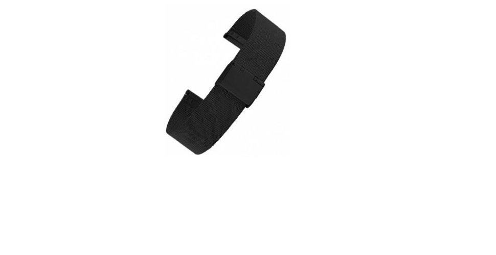 Svart Mesh - Milanese fint flätat armband 8 mm - 24 mm