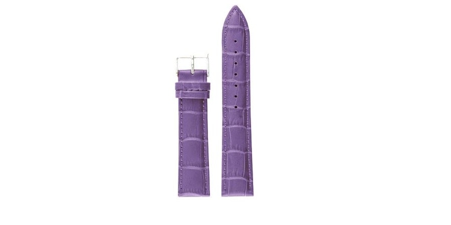 Krokodilmönstrat lila Läderarmband - 12 - 24 mm