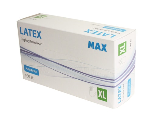 MAX Latexhandskar Opudrade - XL (100st)