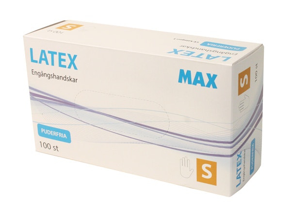 MAX Latexhandskar Opudrade - S (100st)