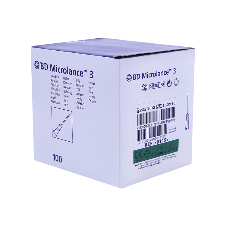 BD Microlance nålar 21G, 0,80x50 mm - grön