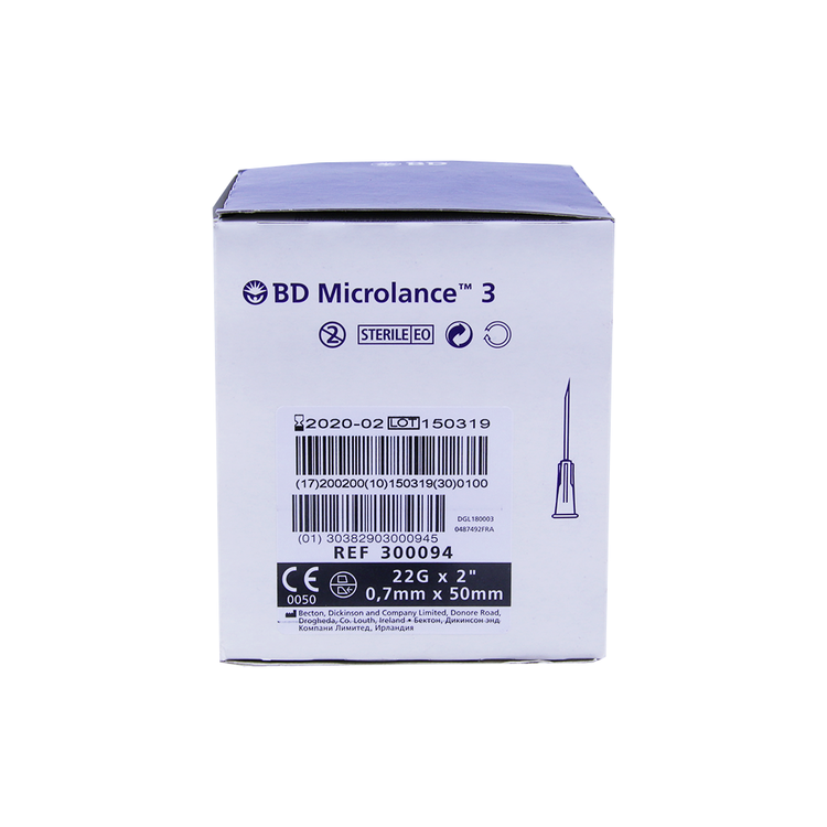 BD Microlance nålar 22G, 0.70x50 mm - svart