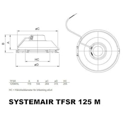 Systemair TFSR 125 M Takfläkt Svart