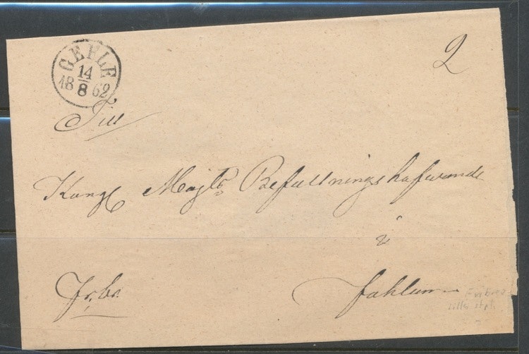 Gefle 1862, fribrev - lilla stämpeln