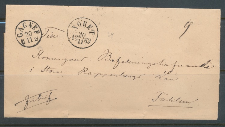 Gagnef o Noret 1869, sigill, fribrev