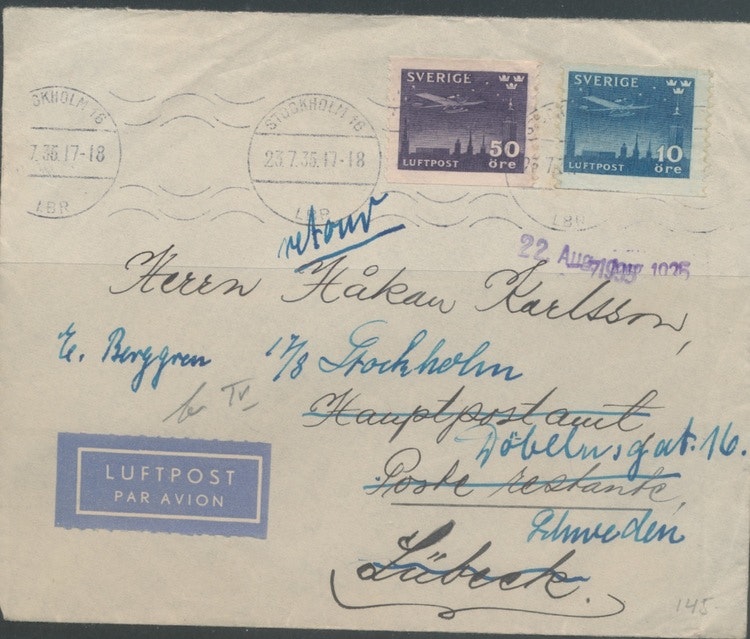 Luftpost till Tyskland 1935