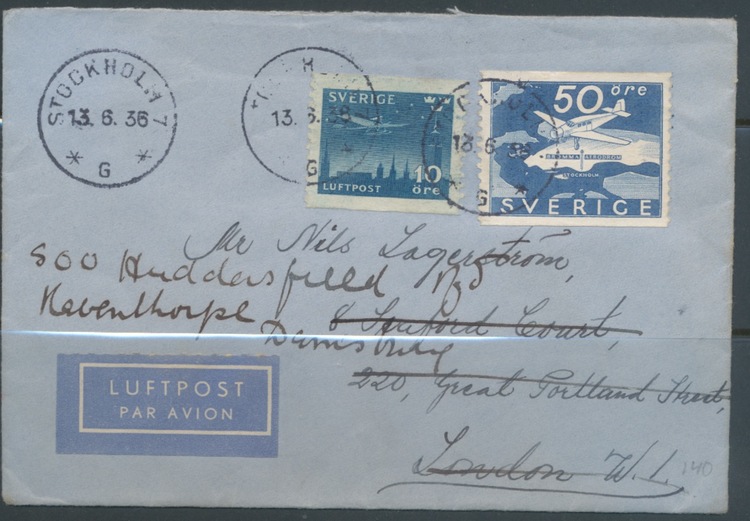 Luftpost till London 1936