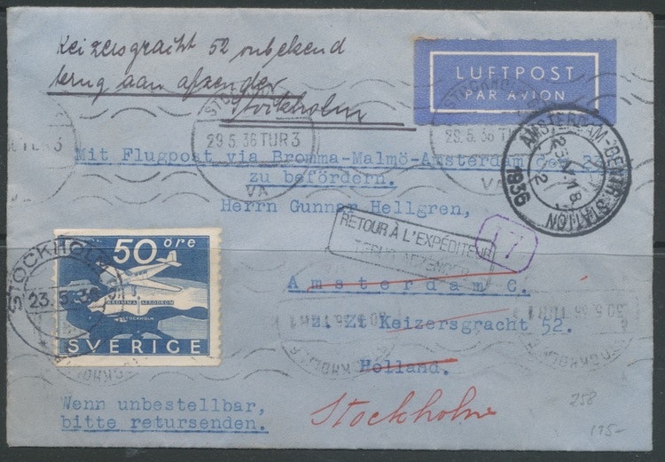 Luftpost till Amsterdam 1935