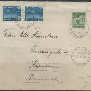 Luftpost till Danmark 1930