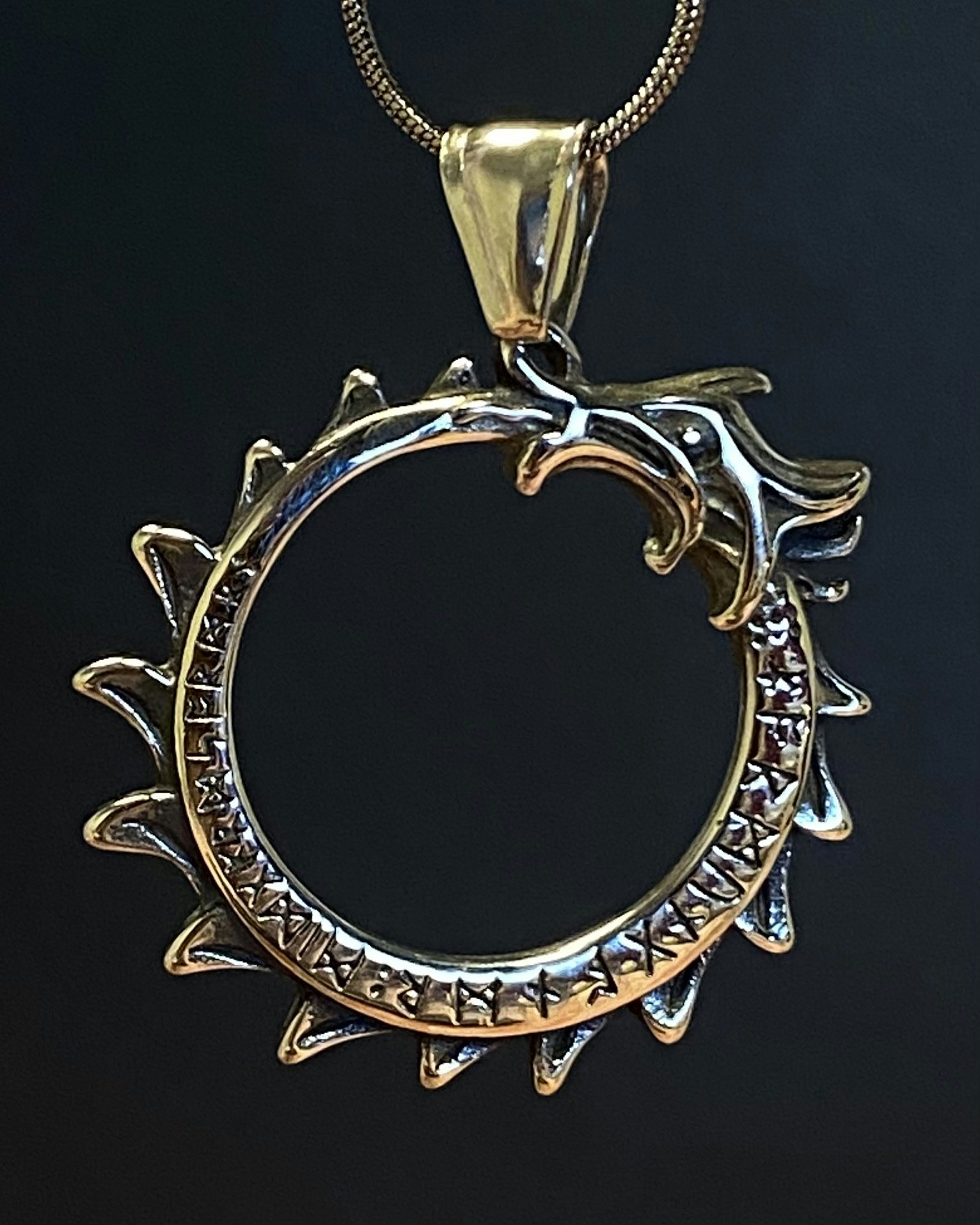 Serpent with runes pendant