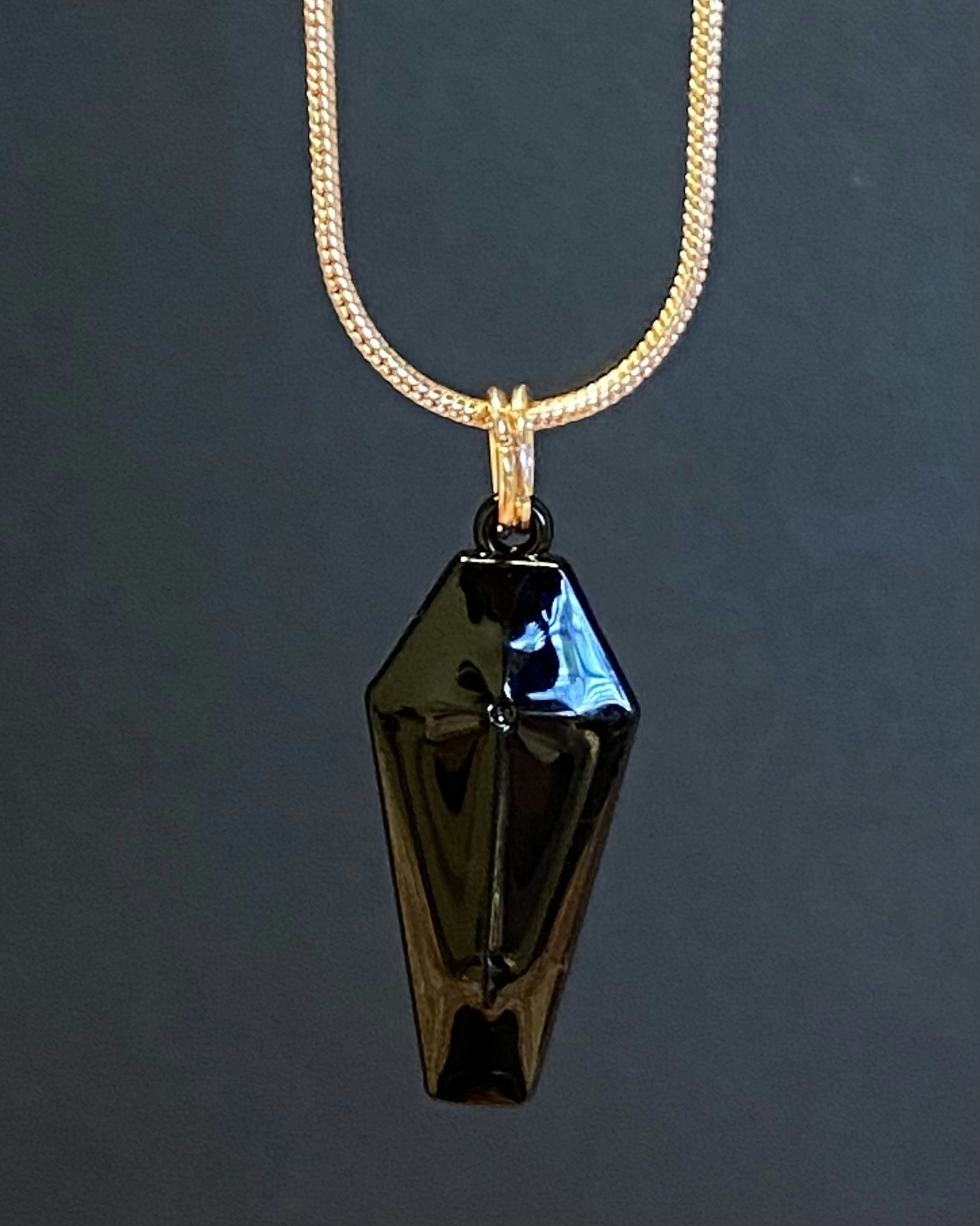 Cross coffin charm necklace