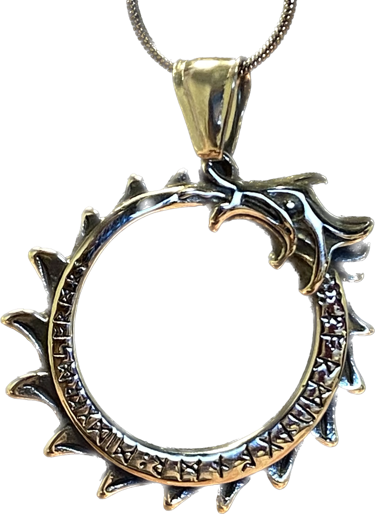 Serpent with runes pendant