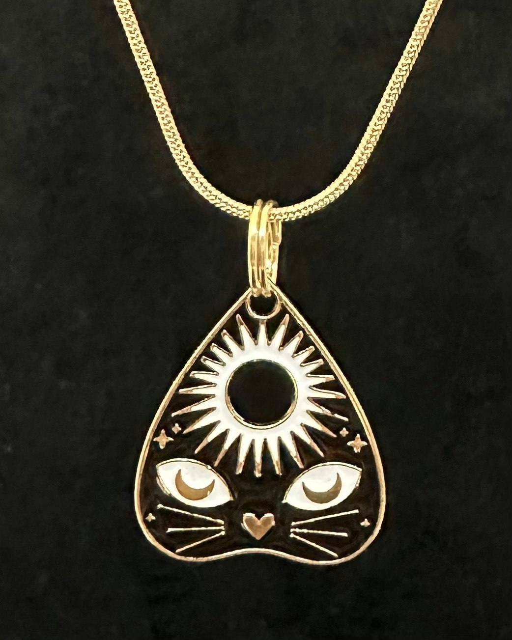 Ouija cat charm necklace