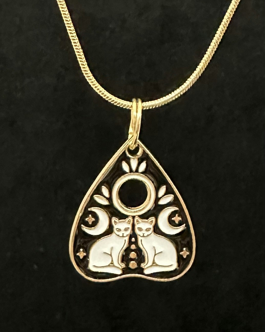 Ouija cats charm necklace