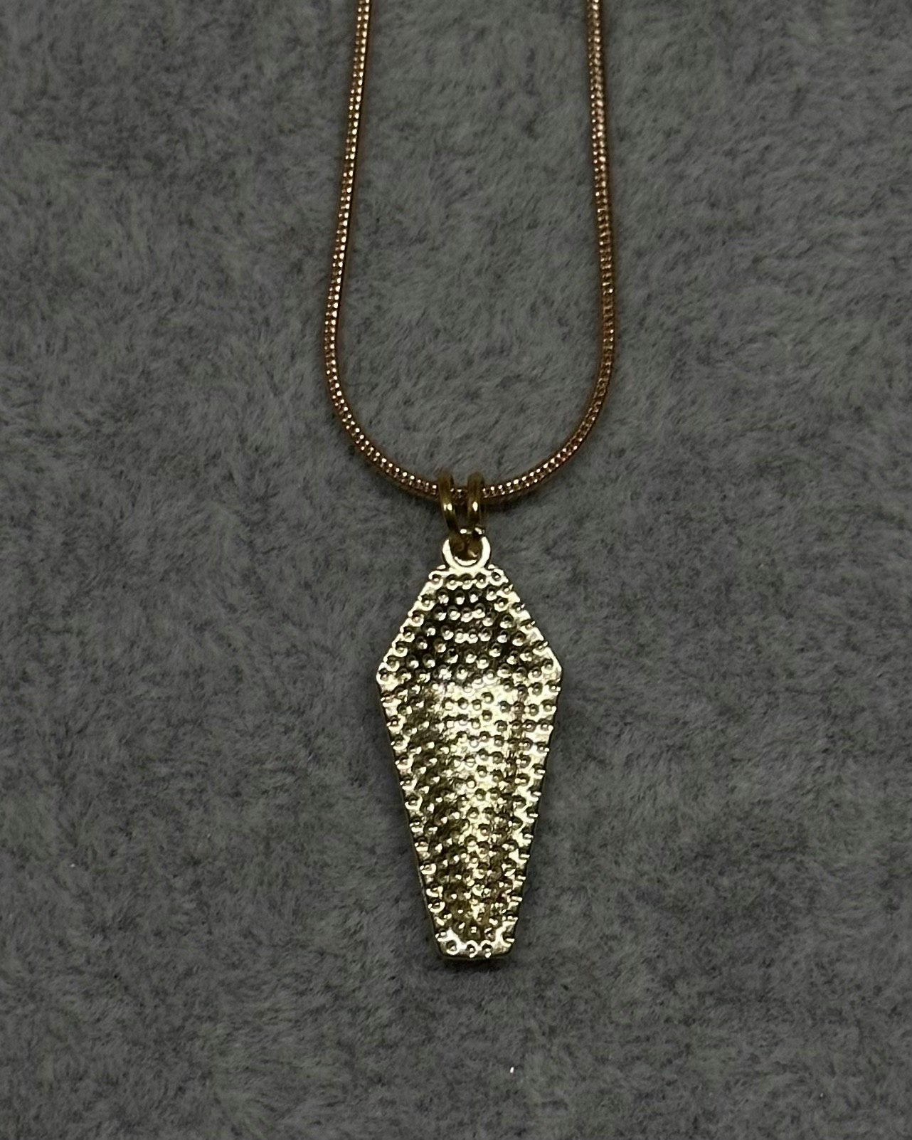 Cross coffin charm necklace
