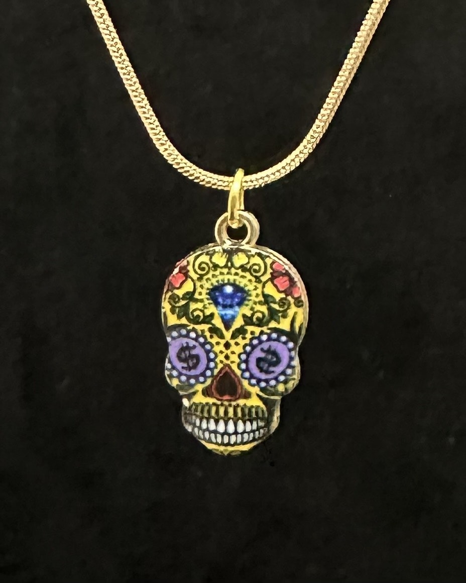 Sugar skull charm necklace 2