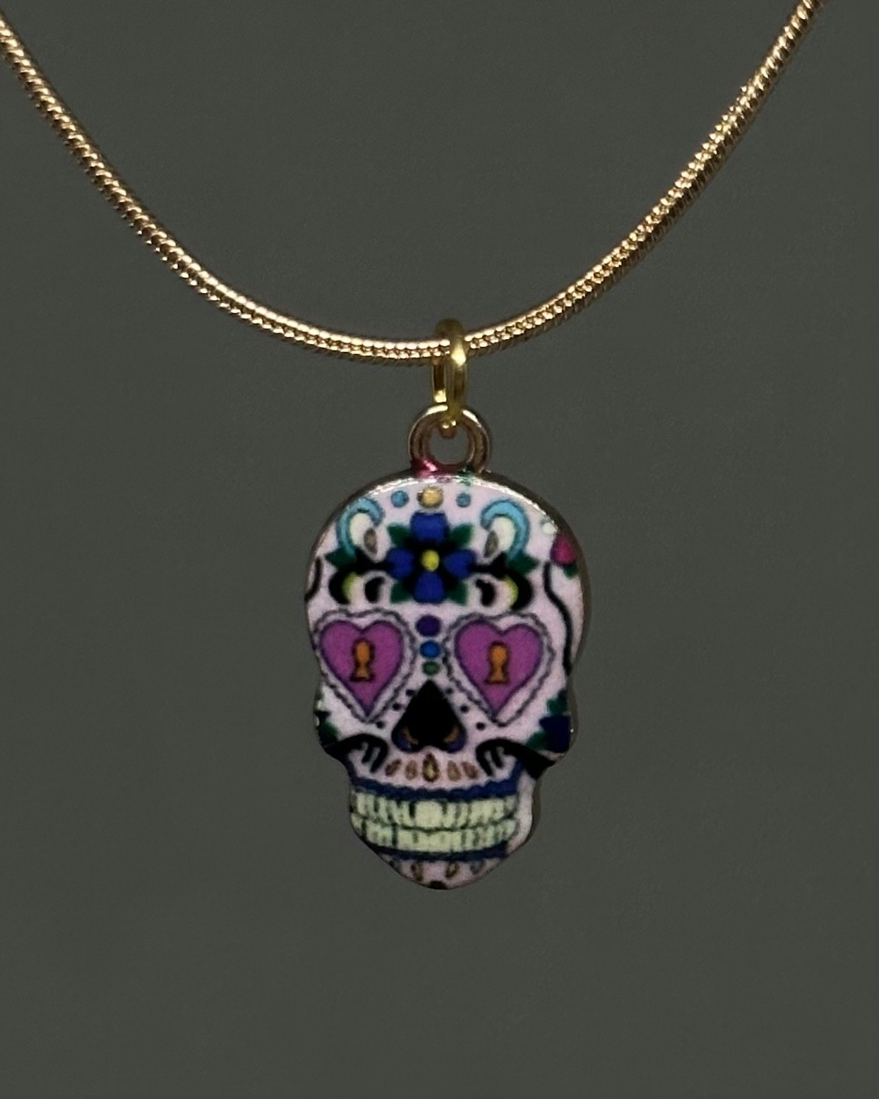 Sugar skull charm necklace 3
