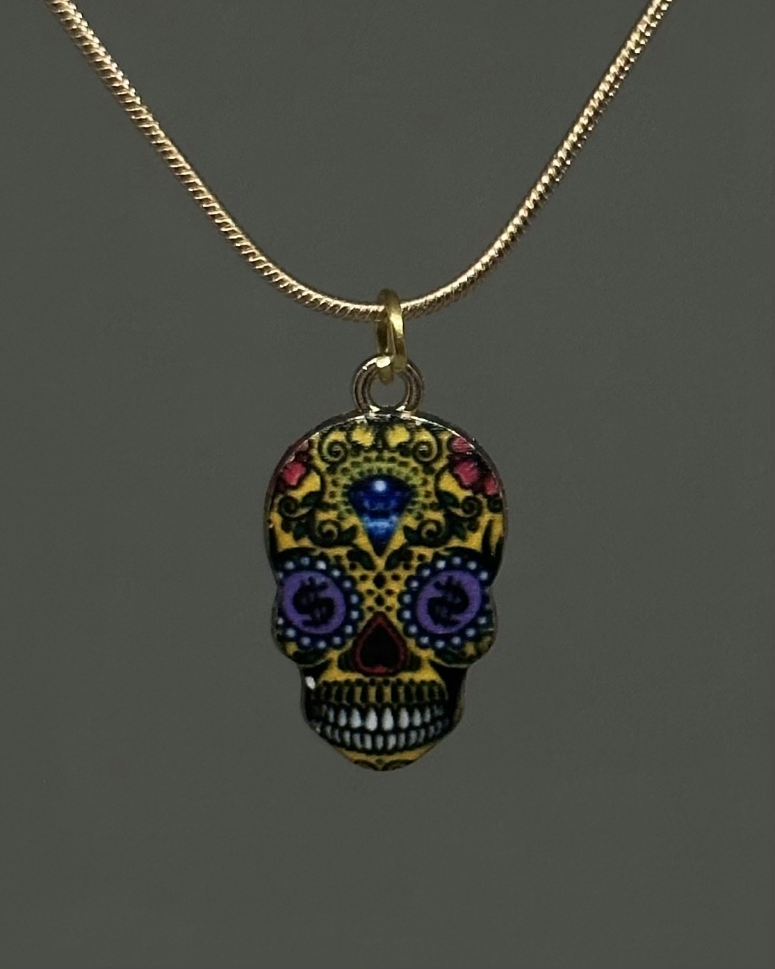 Sugar skull charm necklace 3