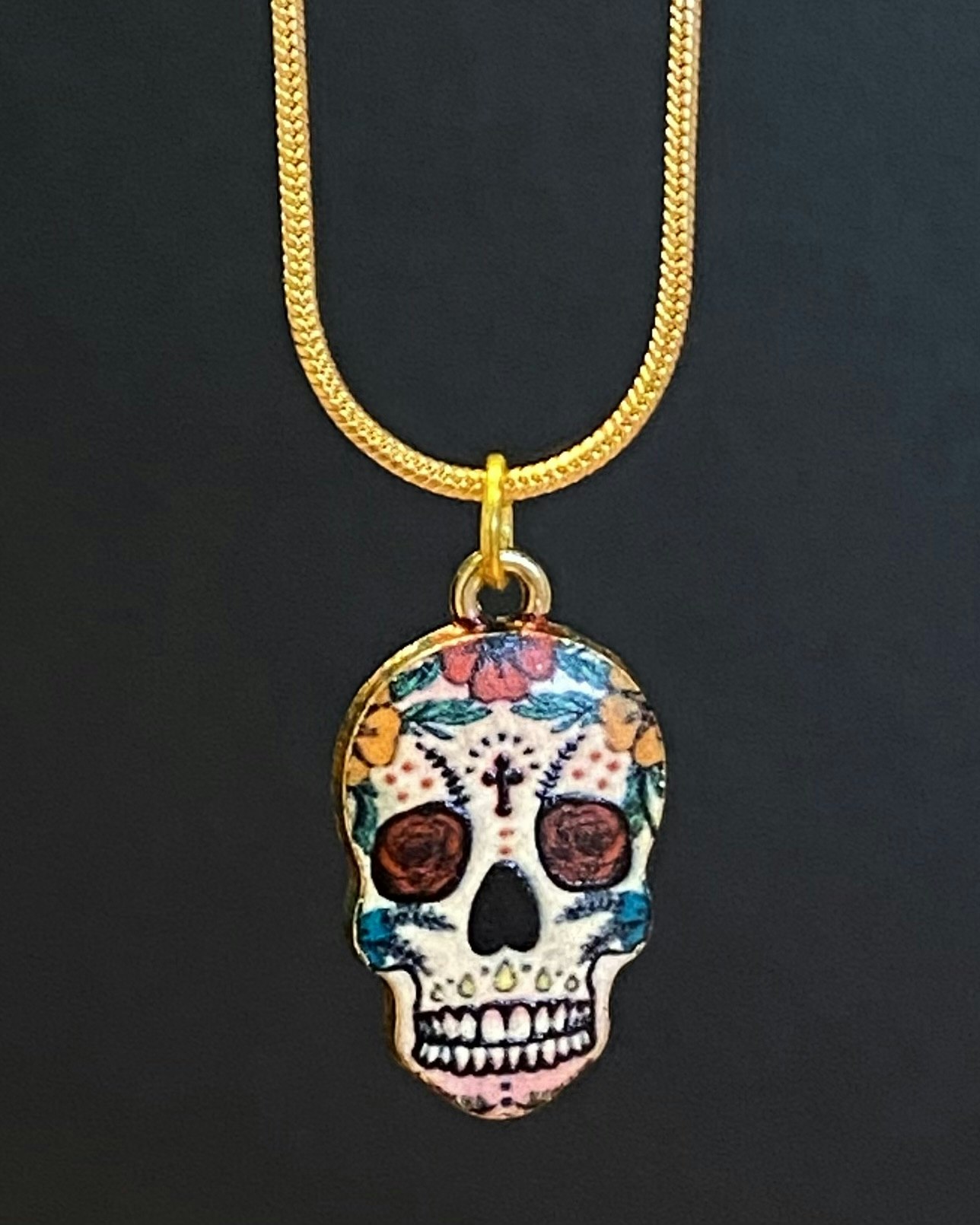 Sugar skull charm necklace 4
