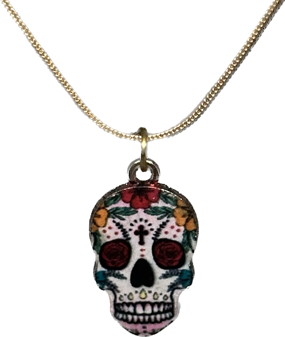 Sugar skull charm necklace 4