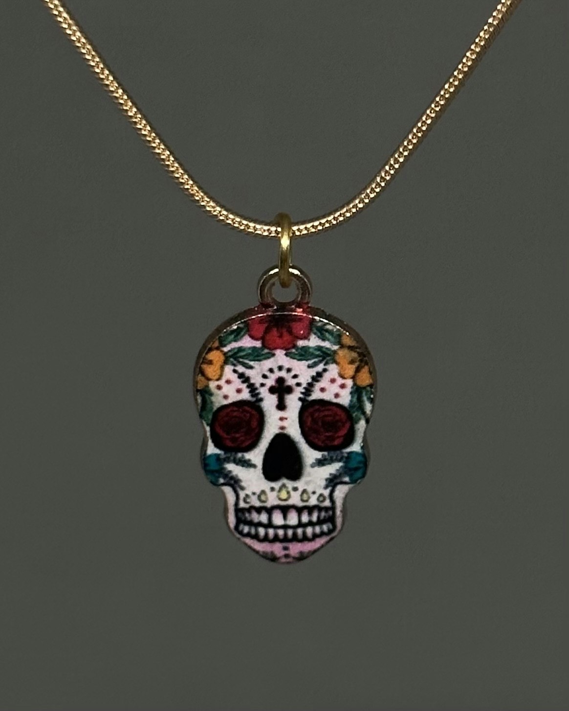 Sugar skull charm necklace 4