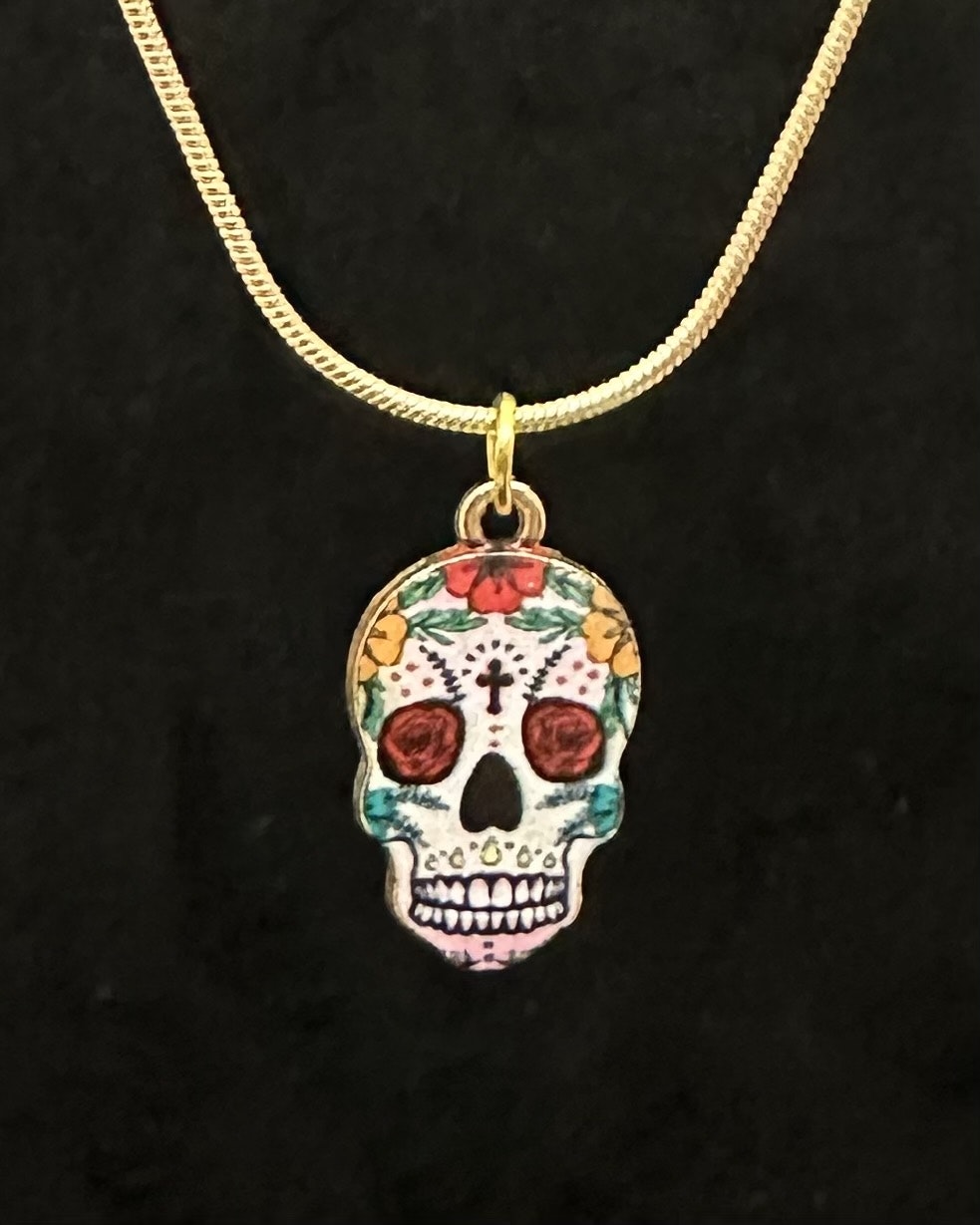 Sugar skull charm necklace 4